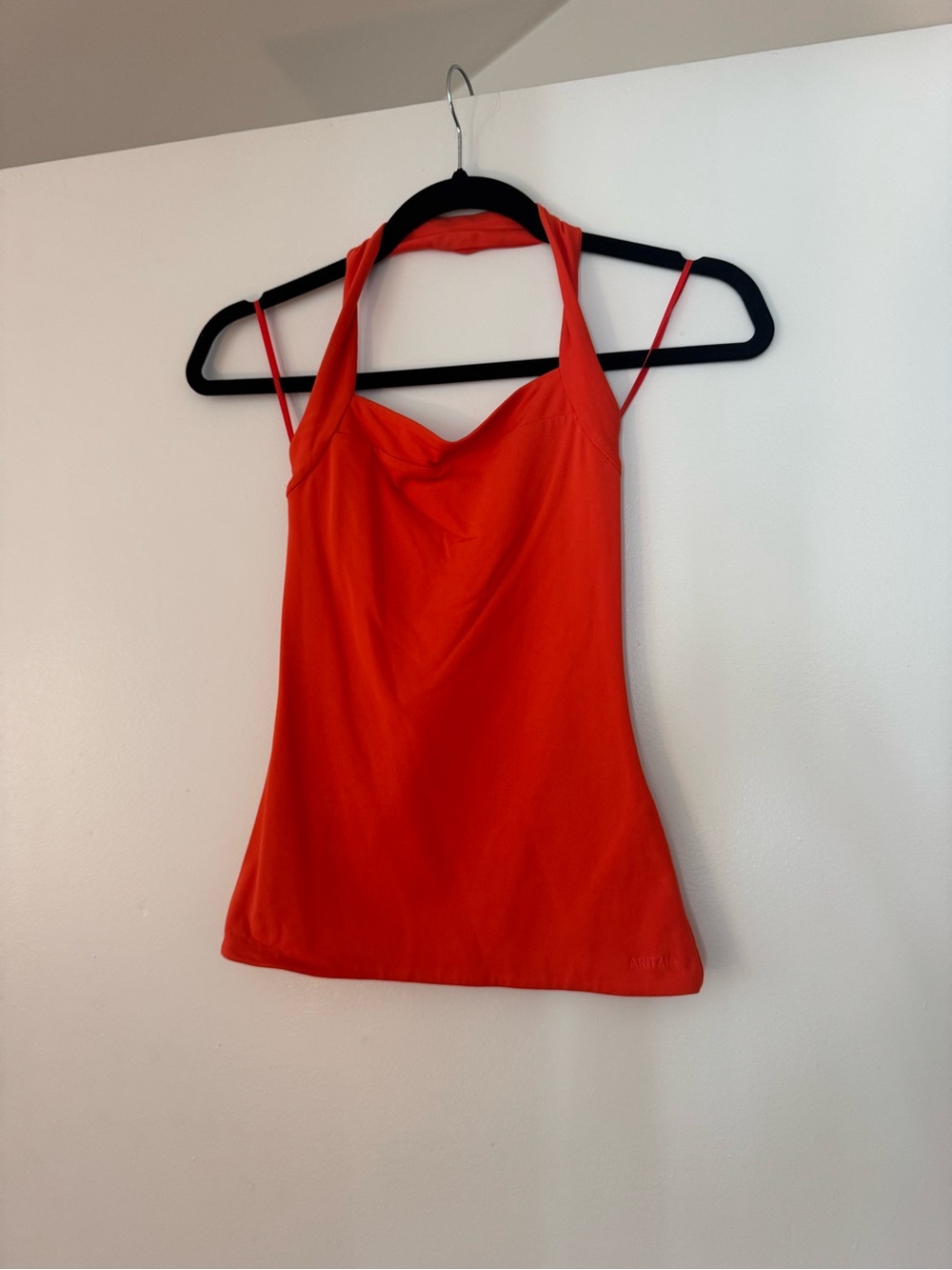 Aritzia Cheeky Red CONTOUR HARMONIZE HALTER TOP